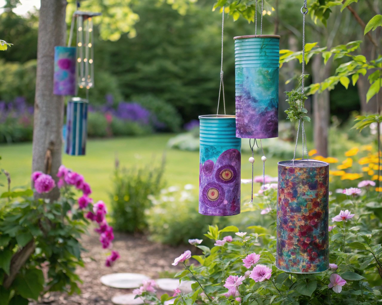 Creative variations in tin wind catcher designs, showcasing artistic possibilities.