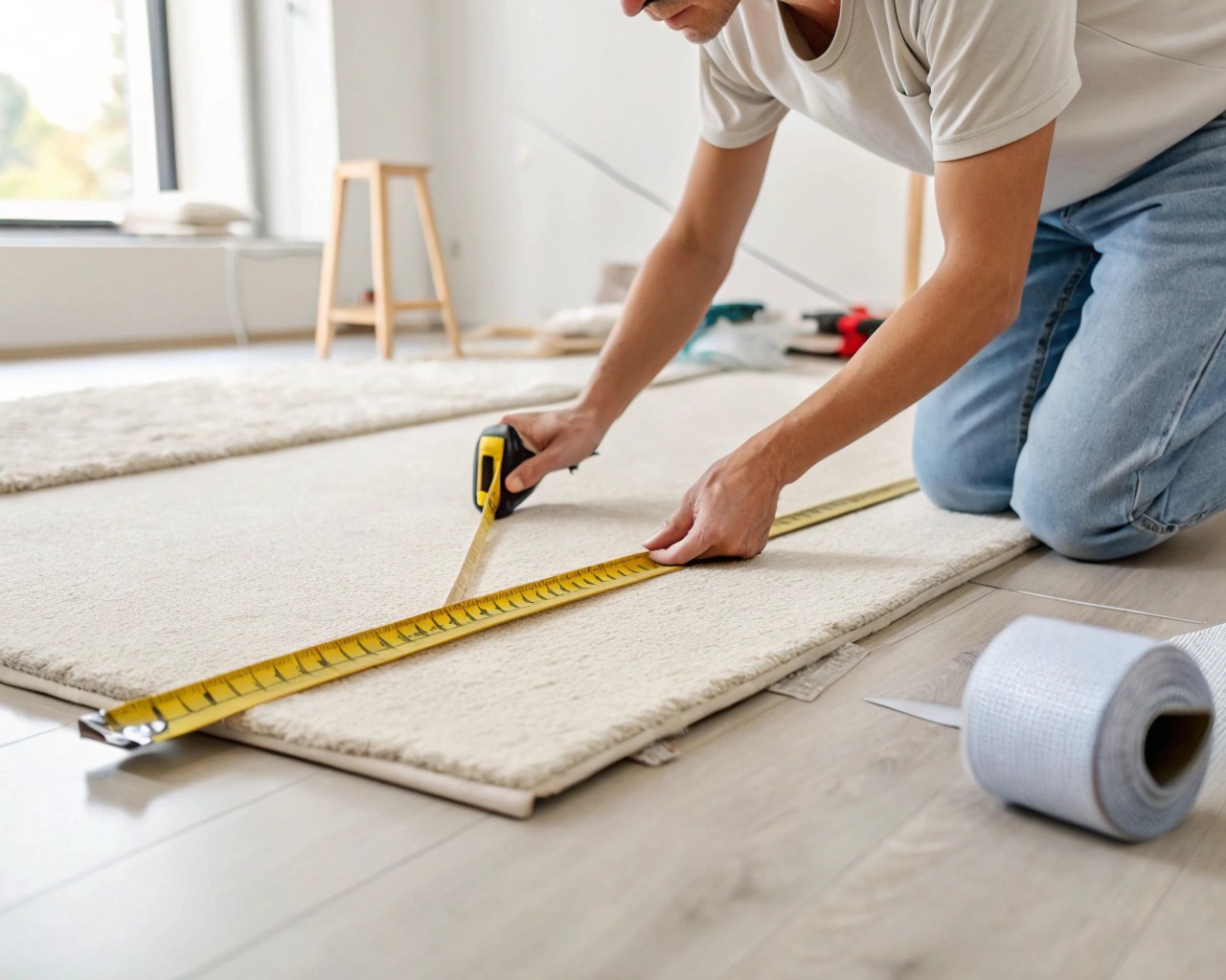 Follow a structured application process for a professional finish on painted rugs.
