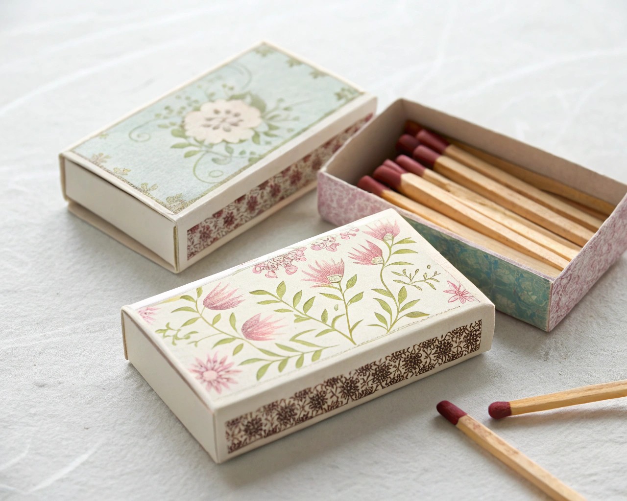 Master the classic decoupage technique to transform ordinary matchboxes into exquisite decor pieces.